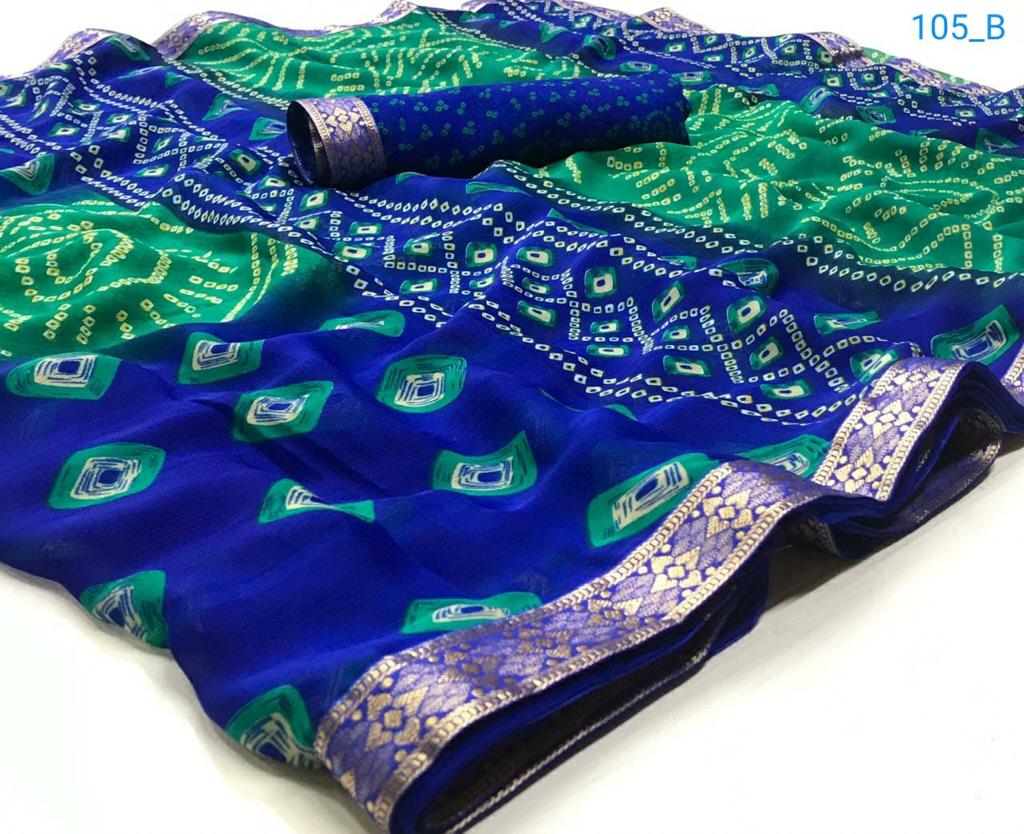 Rajyog Bandhej Latest New Chiffon Regular Wear Sarees Collection